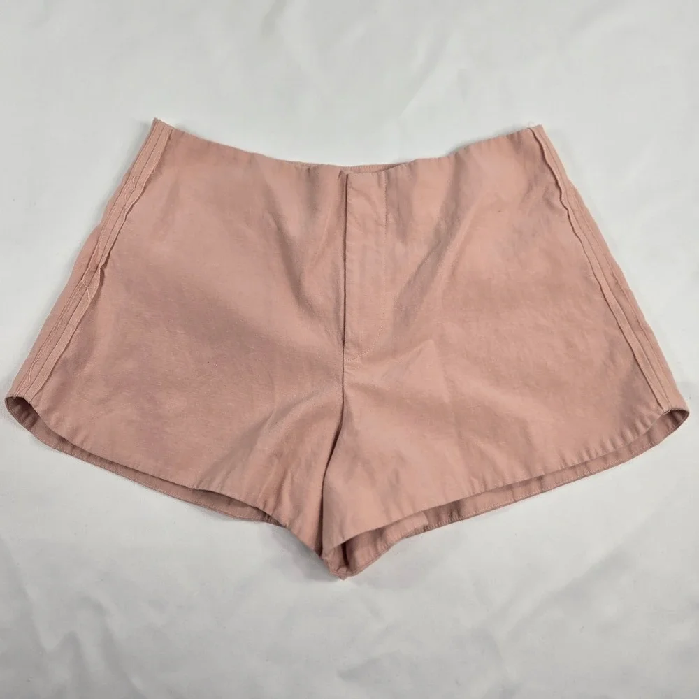 Zara Women's XS Pink High Waist Shorts Casual Linen‎ Blend Boho Chic Festival